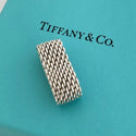 Size 9.5 Tiffany & Co Somerset Mesh Weave Unisex Ring in Sterling Silver - 5