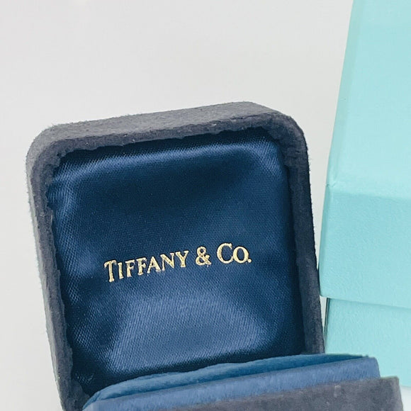 Vintage Tiffany Small Black and Royal Blue Suede Empty Ring Box With Blue Box