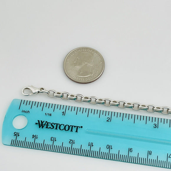 7" Tiffany & Co Sterling Silver Large Oval Rolo Round Link Chain Bracelet