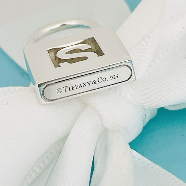 Tiffany & Co Sterling Silver Letter "S" Alphabet Initial Padlock Charm Pendant - 3