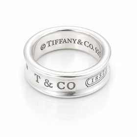 Tiffany & Co. 1837 Concave Ring Sterling Silver 925 Size 5.5 Men's Unisex Band - 0