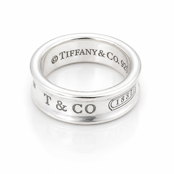 Tiffany & Co. 1837 Concave Ring Sterling Silver 925 Size 5.5 Men's Unisex Band