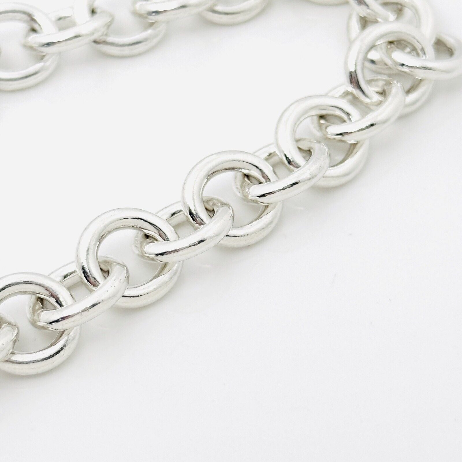 9" Please Return to Tiffany Heart Tag Charm Key Bracelet Extra Large Plus Size