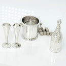 Tiffany & Co 1837 Champagne Bottle Ice Bucket with Flutes Miniature in Silver-1