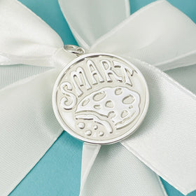 Tiffany Smart Cookie Large Round Pendant  Charm in Sterling Silver