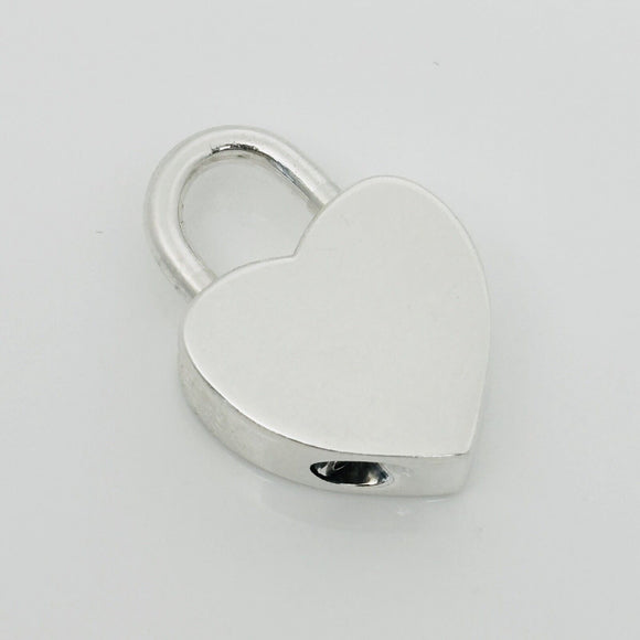 Tiffany & Co Blank Engravable Heart Padlock Charm Pendant in Sterling Silver