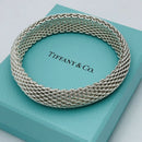 Tiffany and Co Somerset Mesh Weave Flexible Bangle Bracelet in Sterling Silver-4