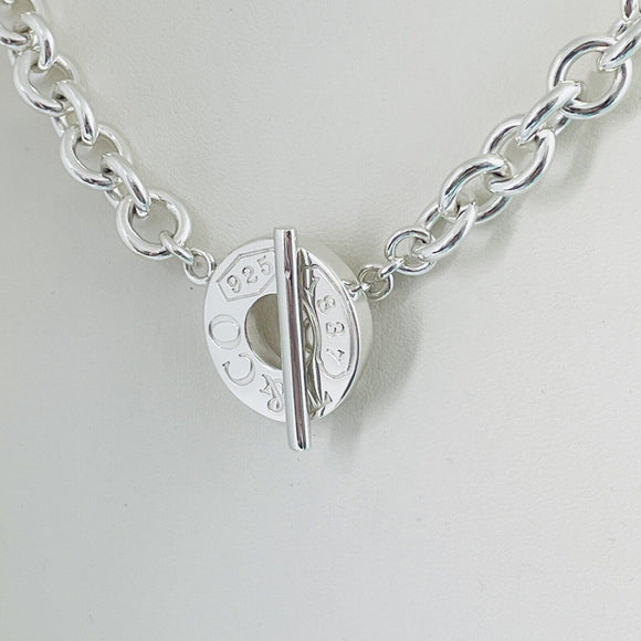 20" Tiffany 1837 Circle Clasp Toggle Necklace in Sterling Silver