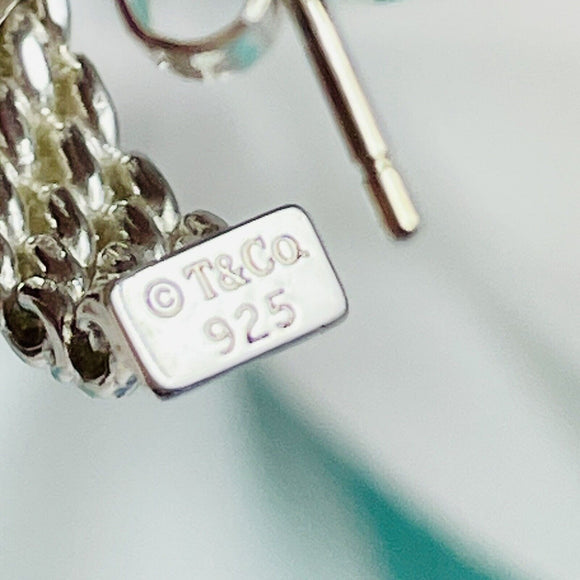 1 Tiffany & Co Somerset Mesh Hoop Huggie Earring Small 0.70" Single Replacement