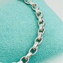 7" Tiffany & Co Sterling Silver Large Oval Rolo Round Link Chain Bracelet-7
