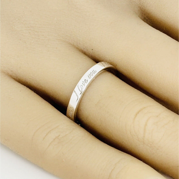 Size 7.5 Tiffany & Co I Love You Narrow Ring in Sterling Silver