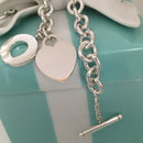 18" Tiffany & Co Heart Tag Toggle Necklace Engravable Blank Heart AUTHENTIC-6