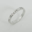 Size 7.5 Tiffany & Co I Love You Narrow Ring in Sterling Silver-2
