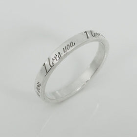 Size 7.5 Tiffany & Co I Love You Narrow Ring in Sterling Silver - 0