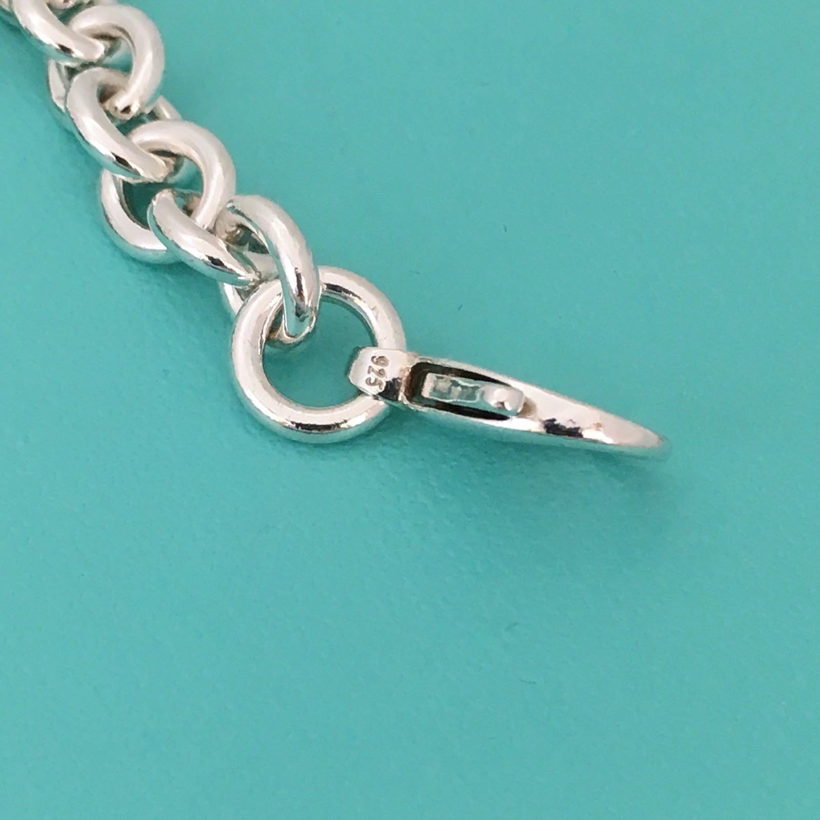 18" Please Return To Tiffany Oval Tag Choker Pendant Necklace in Sterling Silver