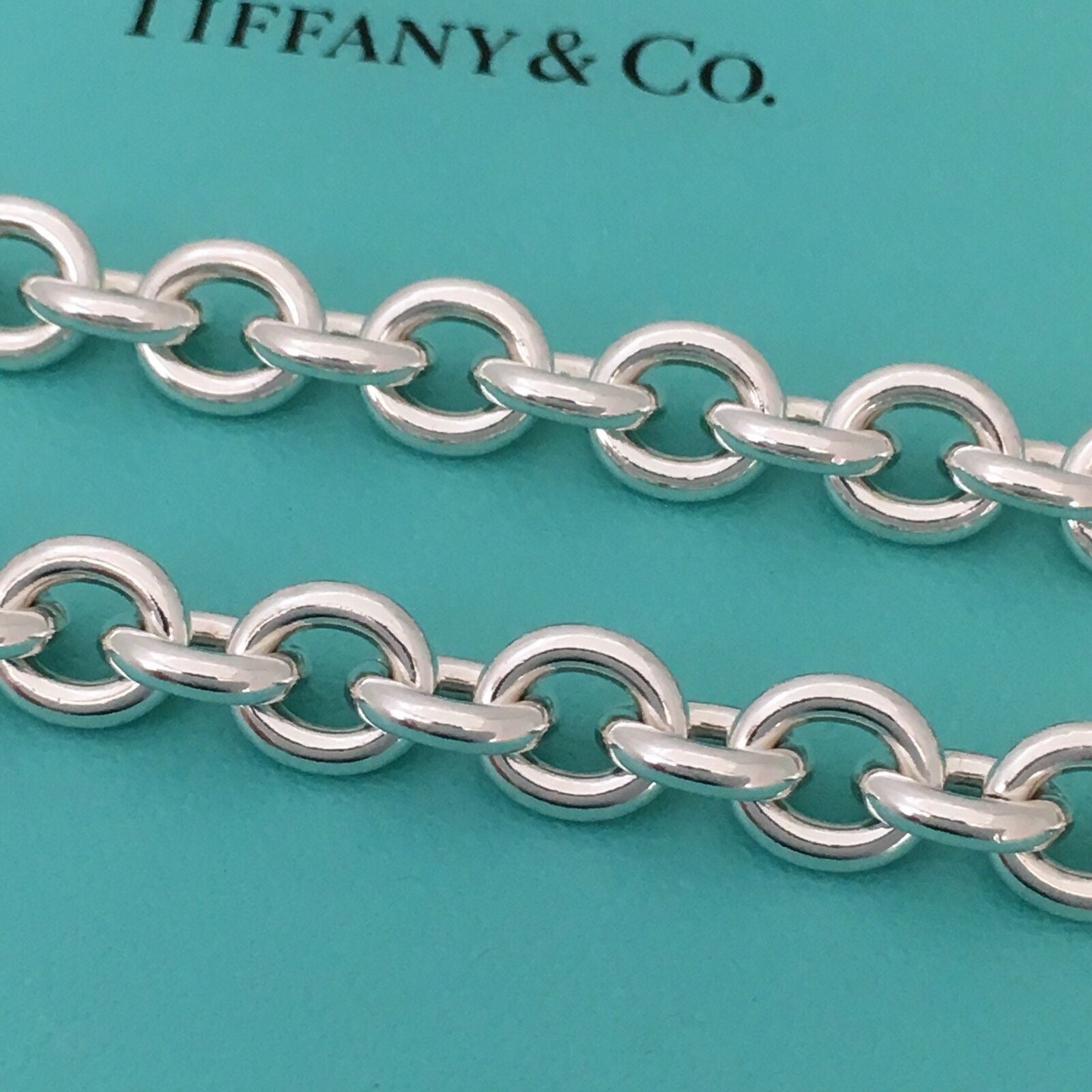 18" Please Return To Tiffany Oval Tag Choker Pendant Necklace in Sterling Silver