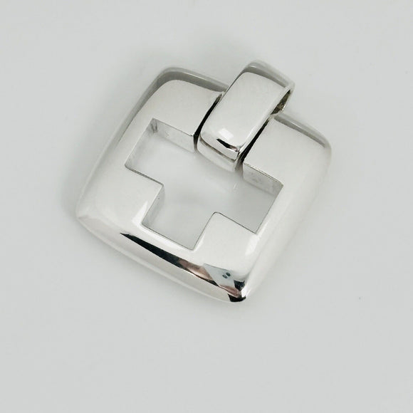 Tiffany & Co Roman Cross Pendant Cutout Stencil Mens Unisex in Sterling Silver