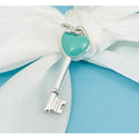 Tiffany & Co Blue Enamel Heart Tag Key Charm or Pendant FREE Shipping - 1