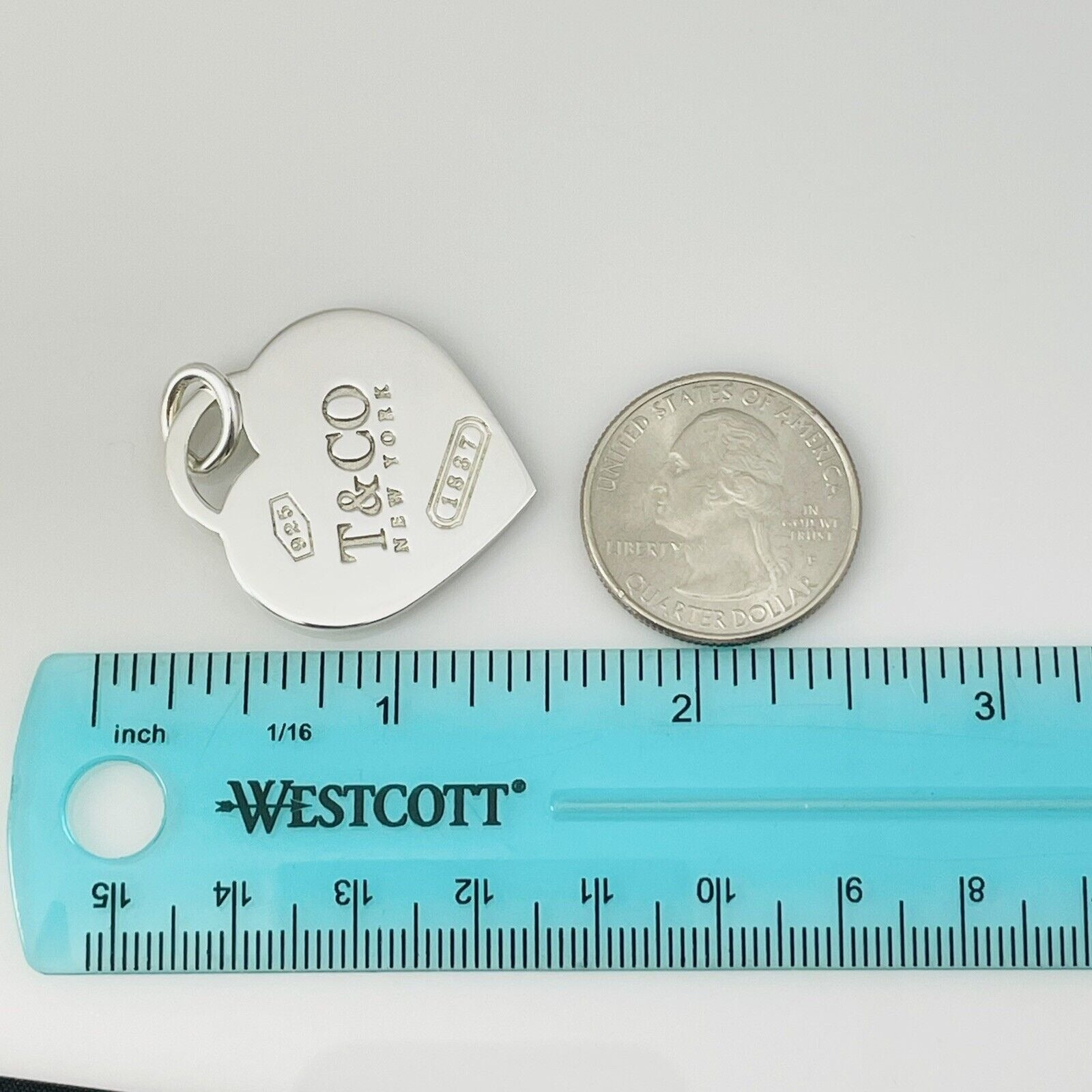 Tiffany 1837 Extra Large Jumbo Heart Tag Pendant or Charm in Sterling Silver