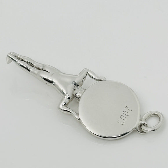 RARE Tiffany & Co Atlas Man Clock Charm or Pendant in Sterling Silver