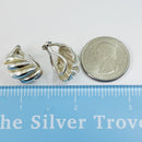 Tiffany Shell Dome Earrings in Sterling Silver and Yellow Gold Twist Omega Back-7