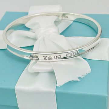 Tiffany & Co 1837 Bangle Bracelet in Sterling Silver Medium 7.5"