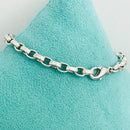 7" Tiffany & Co Sterling Silver Large Oval Rolo Round Link Chain Bracelet-4