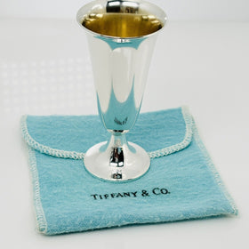 Tiffany & Co Sterling Silver Makers Shot Glass Cups Liqueur Cordial Bar Glass