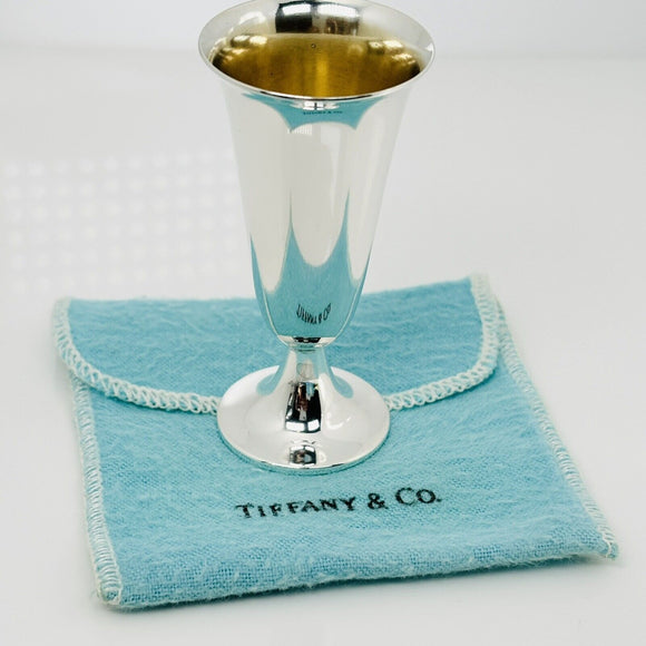 Tiffany & Co Sterling Silver Makers Shot Glass Cups Liqueur Cordial Bar Glass