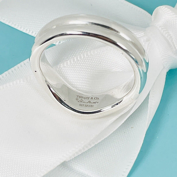 Size 10.5 Tiffany Doppio Ring by ELsa Peretti Mens Unisex in Sterling Silver