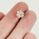 RARE Tiffany Mini Snowflake Stud Earrings in Sterling Silver Holiday Snow-3