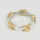 Size 5.5 Tiffany Signature X Kiss Ring in Yellow 750 Gold and Sterling Silver-2