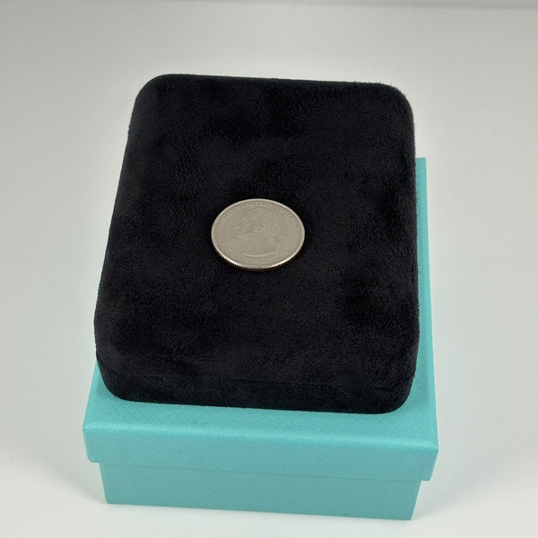 Tiffany Necklace Storage Gift Presentation Travel Black Suede Leather Blue Box - 8
