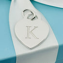 Tiffany Letter K Heart Pendant or Charm Notes Alphabet in Sterling Silver-1