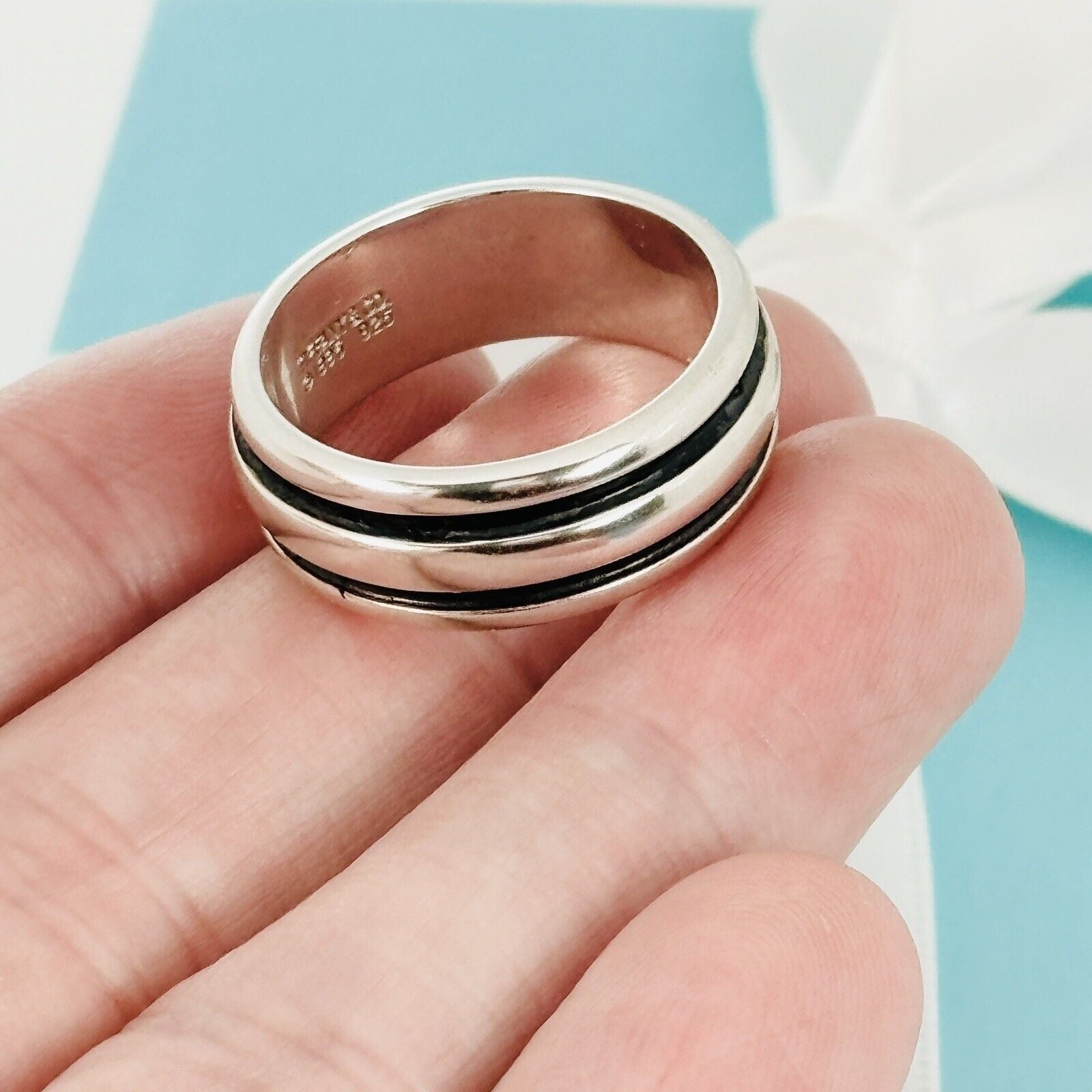 Size 11.5 Tiffany & Co Vintage Atlas Groove Ring Mens Unisex in Sterling Silver
