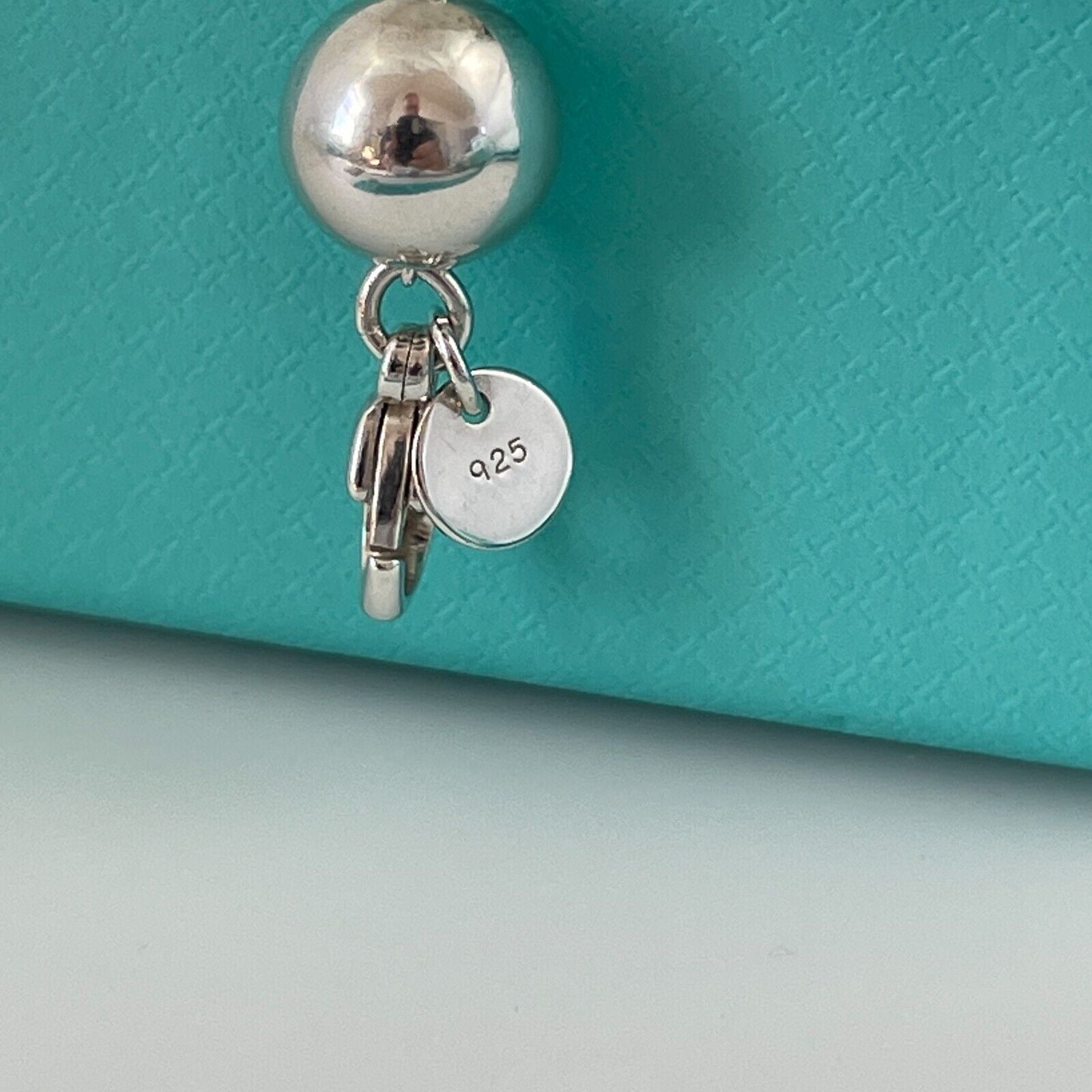 18" Tiffany & Co HardWear Graduated Bead Ball Necklace with Blue Box in Silver