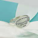Size 6.5 Please Return to Tiffany Oval Signet Ring in Sterling Silver AUTHENTIC - 3