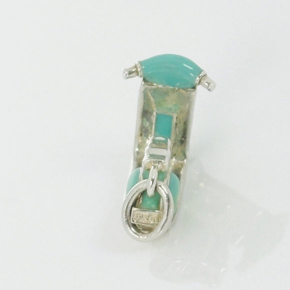 RARE Tiffany & Co Scooter Moped Charm in Blue Enamel and Sterling Silver