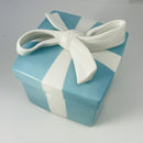 4.3" Large Tiffany Porcelain Blue Trinket Gift Box Ceramic Jewelry Container-5