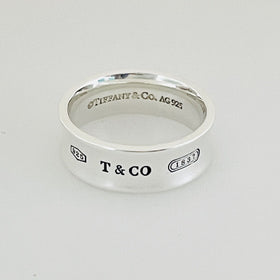 Size 8 Tiffany 1837 Ring in Sterling Silver Wide Concave