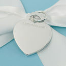 Large Return to Tiffany Etched Love Arrow Heart Tag Pendant Charm Cupid Silver-6