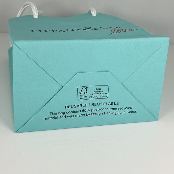 Tiffany & Co Love Limited Edition Blue Shopping Bag Gift Bag 6" X 5" x 3"