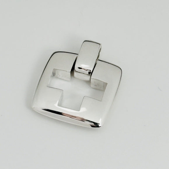 Tiffany & Co Roman Cross Pendant Cutout Stencil Mens Unisex in Sterling Silver