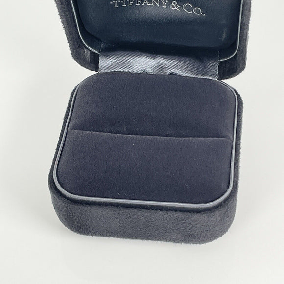 Tiffany Empty Jewelry Ring Box Blue Black Suede Presentation Storage