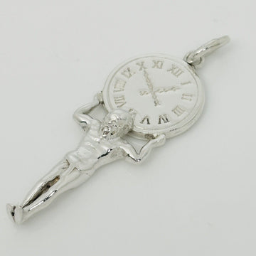 RARE Tiffany & Co Atlas Man Clock Charm or Pendant in Sterling Silver - 0