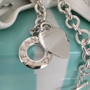 18" Tiffany & Co Heart Tag Toggle Necklace Engravable Blank Heart AUTHENTIC-5