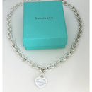 20 inch Large Return to Tiffany & Co New York Heart Tag Necklace in Silver-2