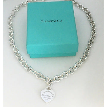 20 inch Large Return to Tiffany & Co New York Heart Tag Necklace in Silver - 0