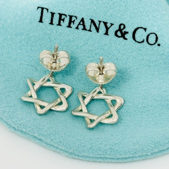 RARE Tiffany & Co Star of David Stud Earrings by Elsa Peretti Six Point Star