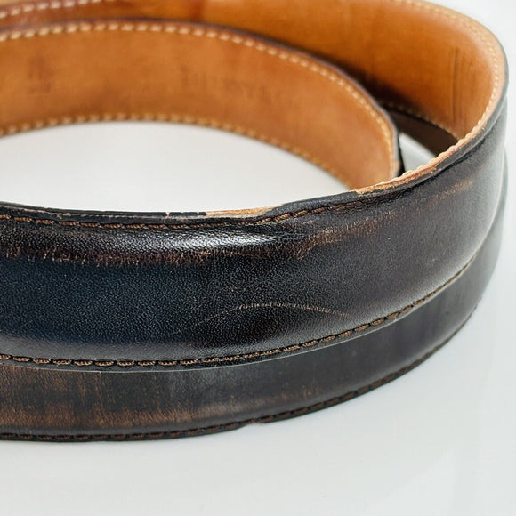 Tiffany Brown Leather Calfskin Mens Belt Size 46